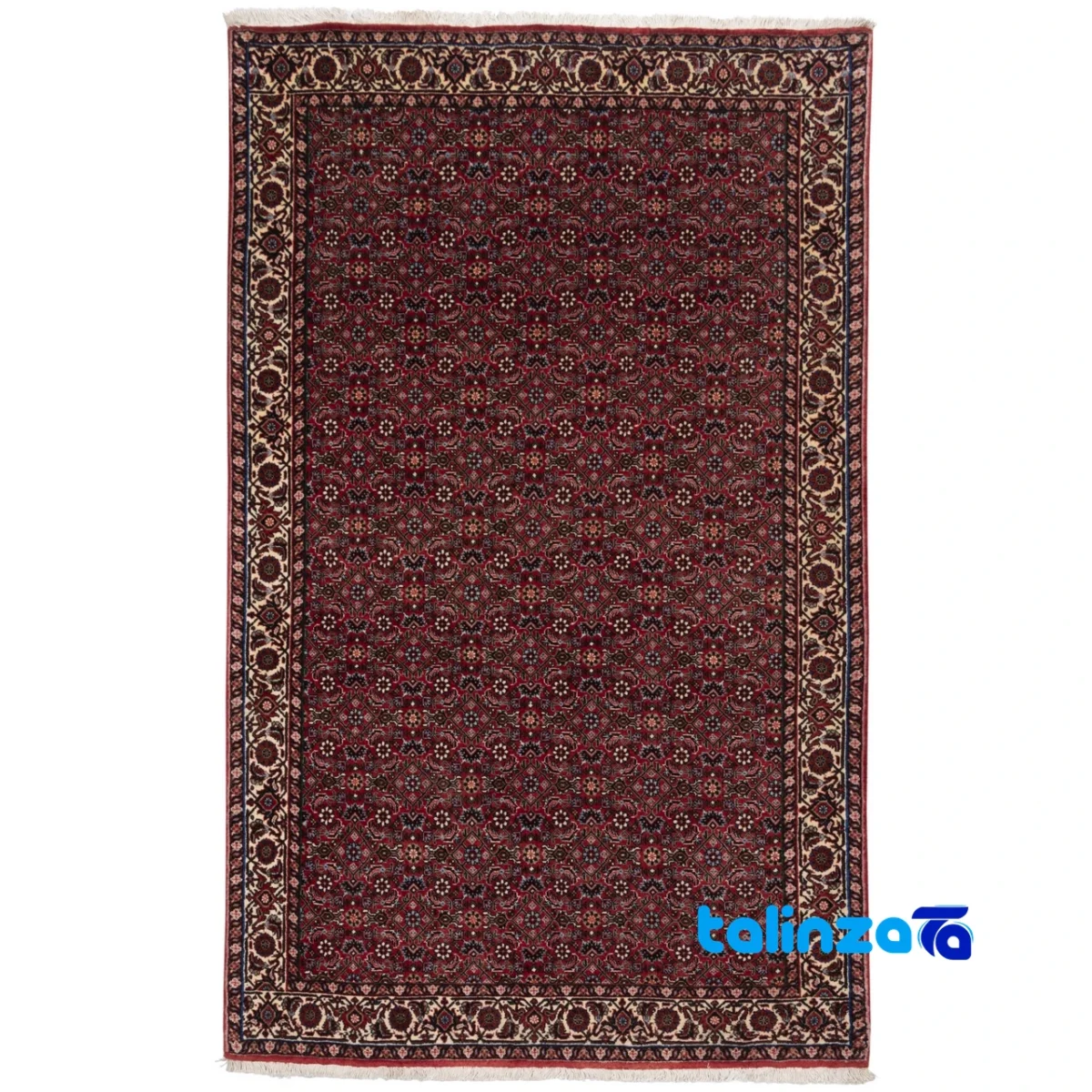 Cypress Handwoven Carpet Rectangular Luxurious Red - Top view showing pattern and color tone
