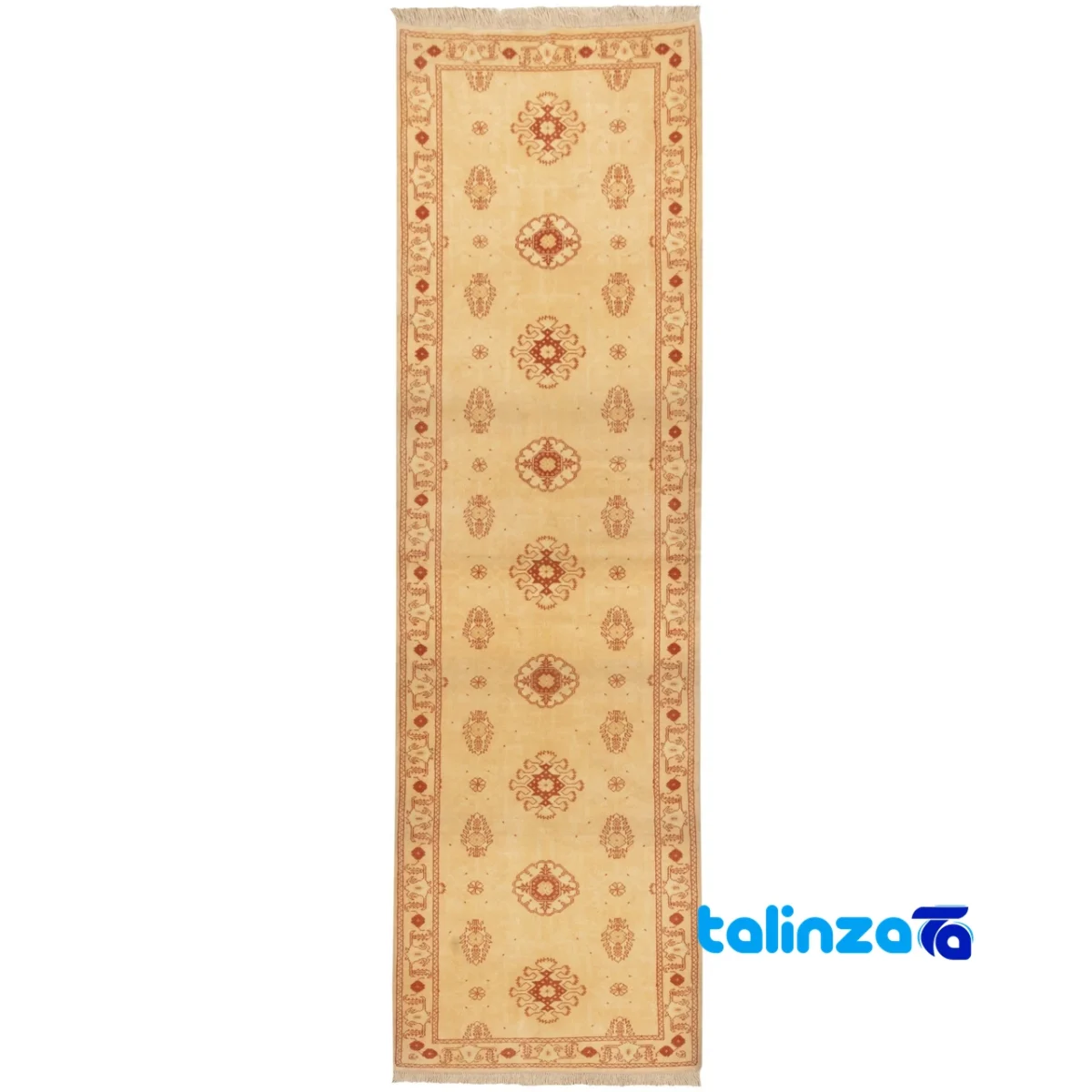 Cypress Handwoven Runner Rug Elegant Gold Design pattern and color tone (Top view)
