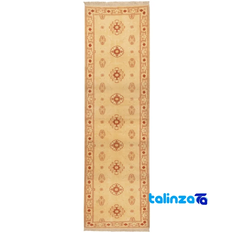 Cypress Handwoven Runner Rug Elegant Gold Design pattern and color tone (Top view)