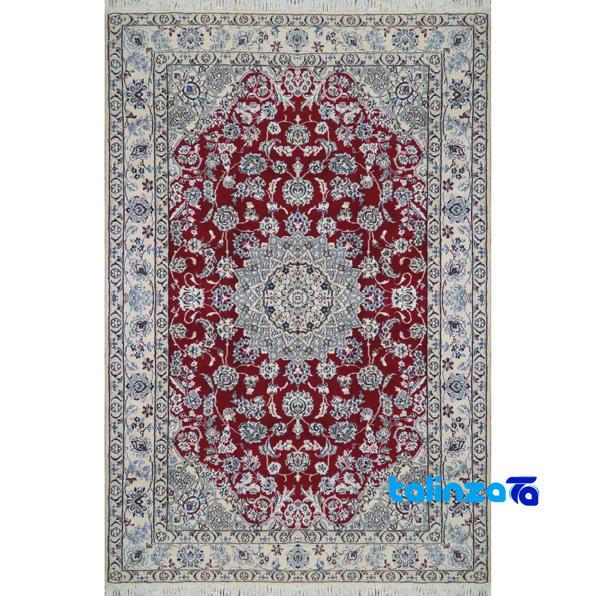 Full spread of Nain Handwoven Rug - Rich Red Design 210 x 135 0. overall layout