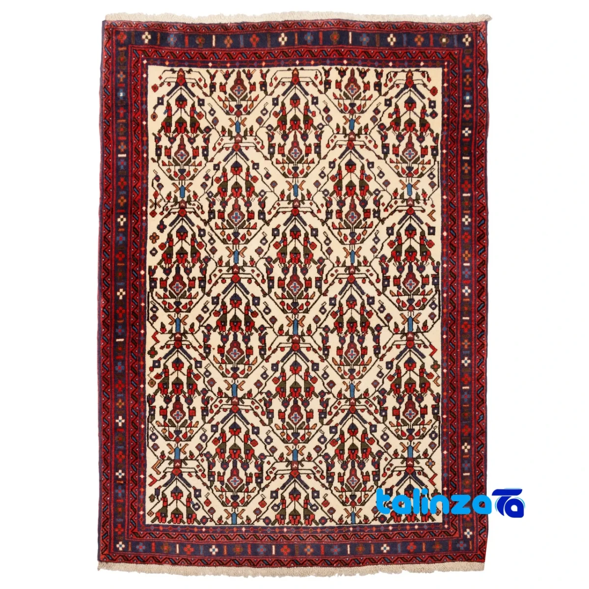 Persia Handwoven Carpet Beige Design 187204 pattern and color tone (Top view)
