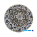 Top view of Nain Handwoven Rug Circular Design Premium Wool & Silk pattern and color tone