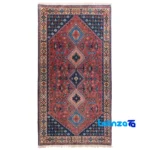 Top view of Cypress Handwoven Rug Red Design pattern and color tone