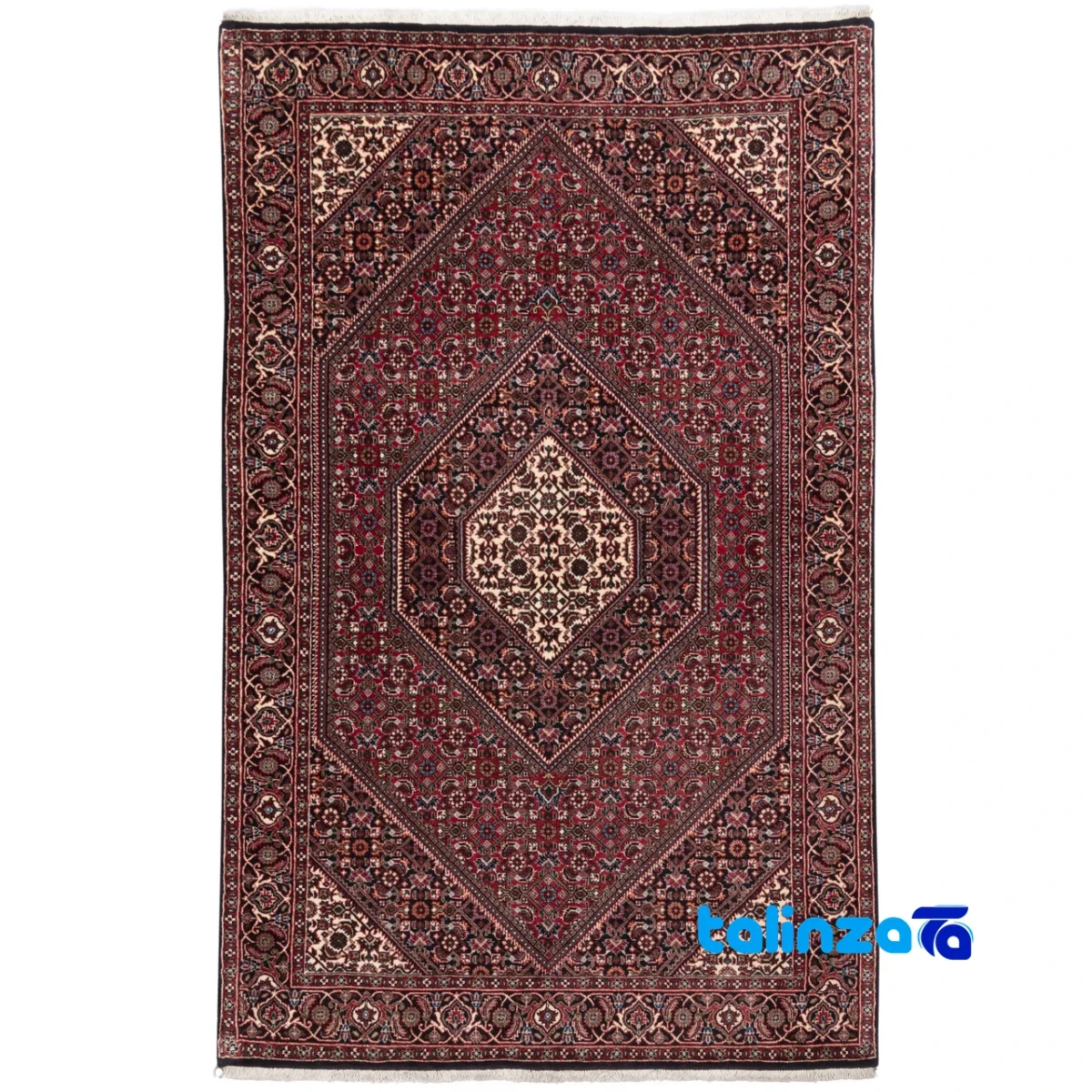Si Persia Handwoven Carpet Red Design 176x110x1 cm pattern and color tone (Top view)