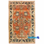 Top view of Handwoven Carpet by Brand - Traditional Design pattern and color tone