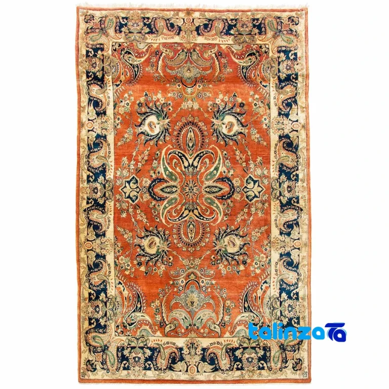 Top view of Handwoven Carpet by Brand - Traditional Design pattern and color tone