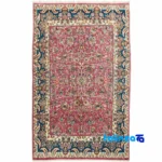Full spread of Handwoven Carpet Red with Blue Borders overall design layout