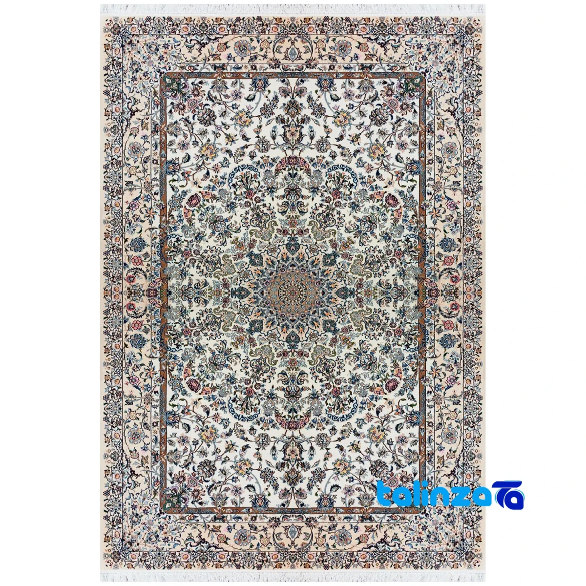 Nain Handwoven Rug Cream Model 002 overall design layout (Full spread)
