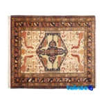 Top view of Baloch Handwoven Rug Unique Design Cream pattern and color tone