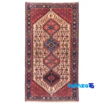 Top view of C Persia Handwoven Carpet - Elegant Cream Design pattern and color tone
