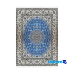 Nain Handwoven Rug Traditional Design Blue overall layout (Full spread)