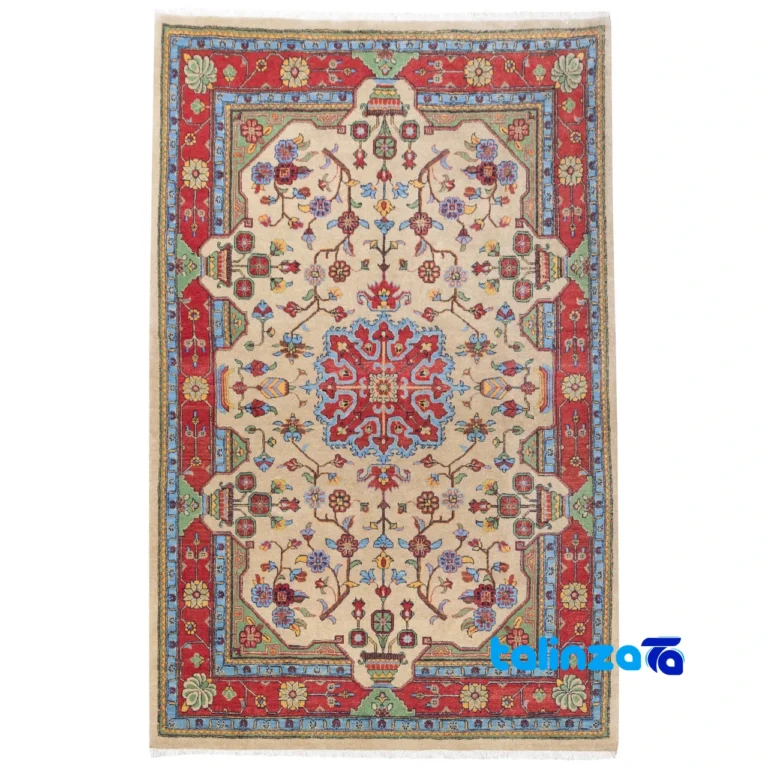 Top view of C Persia Handwoven Carpet Unique Design pattern and color tone