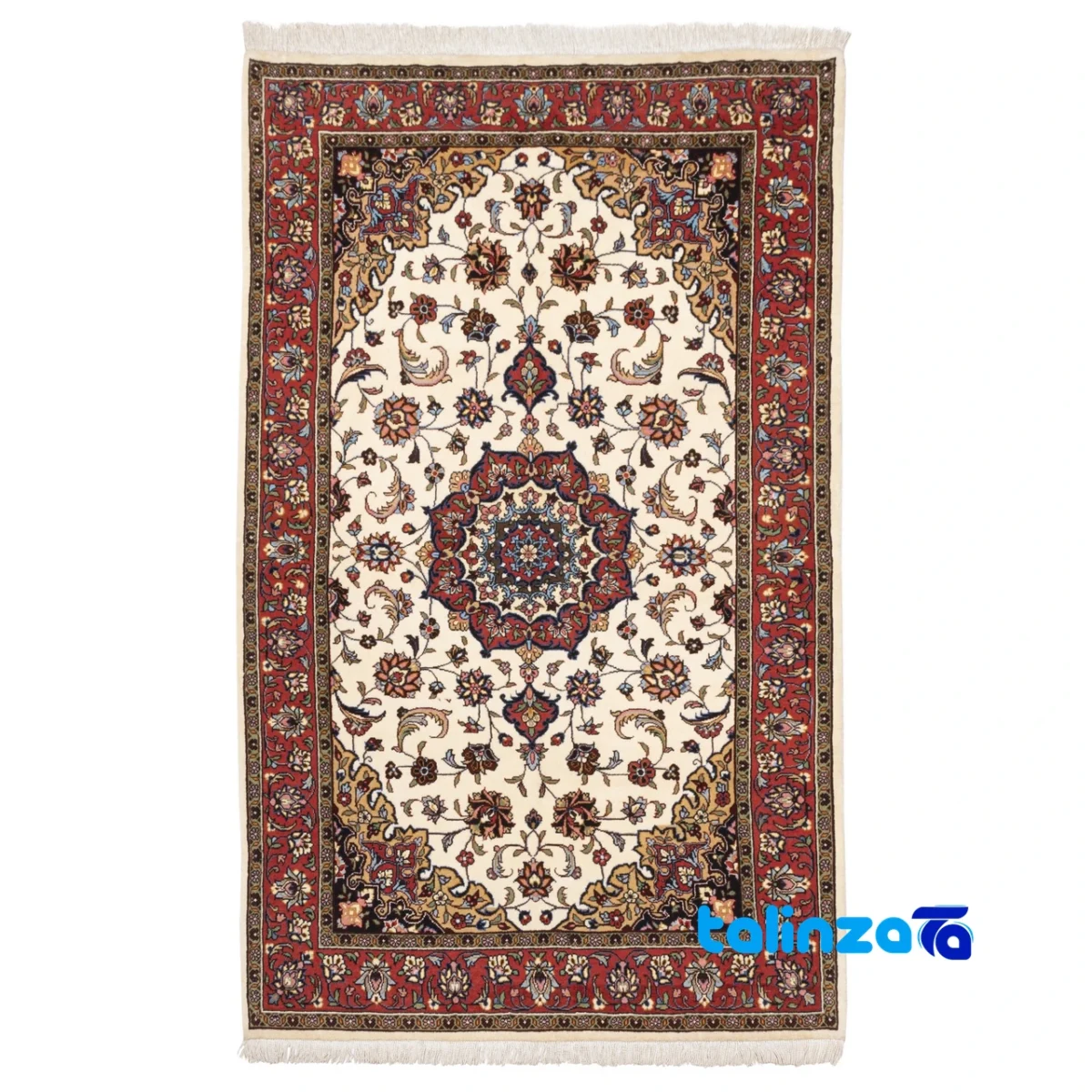 Full spread of Persia Handwoven Carpet Rectangular Cream Design overall layout