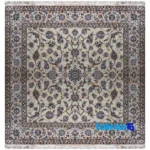 Nain Handwoven Carpet Square Design Cream - Top view showing pattern and color tone