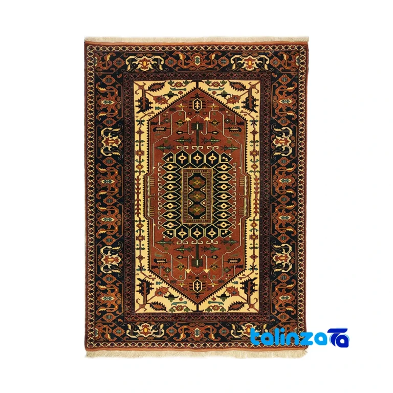 Top view of NKP Handwoven Rug Red Traditional Design pattern and color tone
