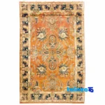 Handwoven Carpet Red Floral Design - Full spread showing overall layout