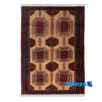Top view of Turkmen Handmade Carpet Stylish Brown pattern and color tone