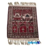 Baloch Handwoven Carpet Red Can be washed by hand or in a dishwasher. - Top view showing pattern and color tone