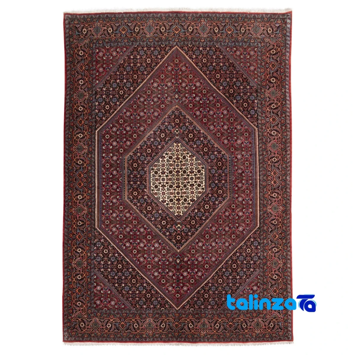 Si Persia Handwoven Carpet Rich Red Design 243x168x2 cm - Top view showing pattern and color tone