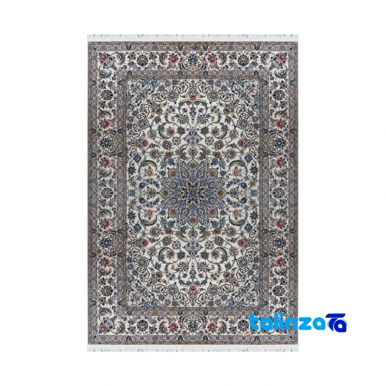 Nain Handwoven Area Rug Elegant Design - Top view showing pattern and color tone
