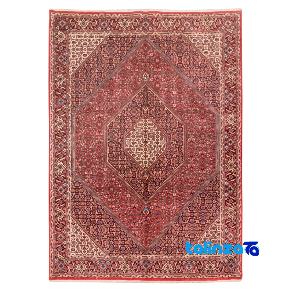 Top view of Cypress Handwoven Area Rug Luxurious Red pattern and color tone