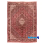 Top view of Cypress Handwoven Area Rug Luxurious Red pattern and color tone