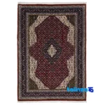 Top view of Persia Handwoven Carpet Luxurious Red Design pattern and color tone