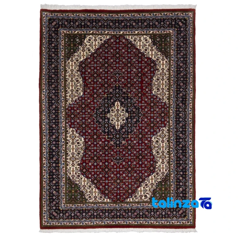 Top view of Persia Handwoven Carpet Luxurious Red Design pattern and color tone