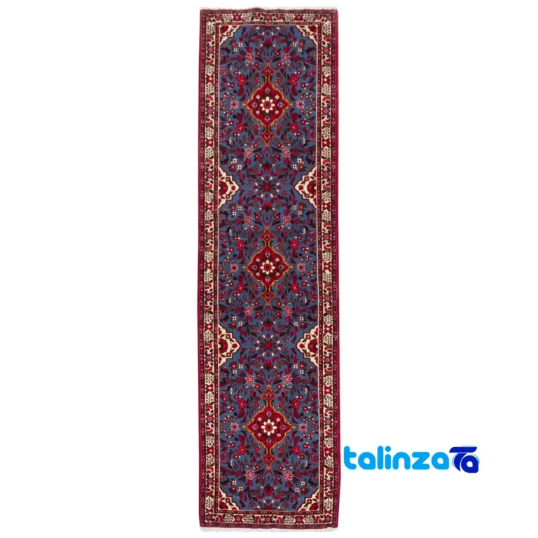 Full spread of Si Persia Handwoven Runner Rug Elegant Blue overall design layout