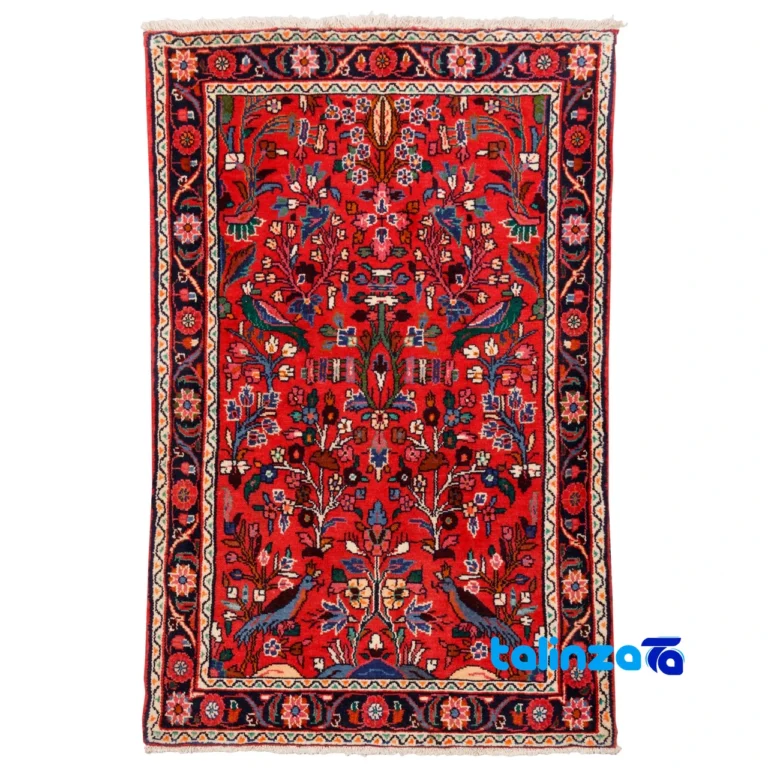 Persia Handwoven Carpet Red 125 x 82 - Top view showing pattern and color tone