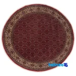 Si Persia Handwoven Carpet Circular Design Red 204x204 cm - Full spread showing overall layout