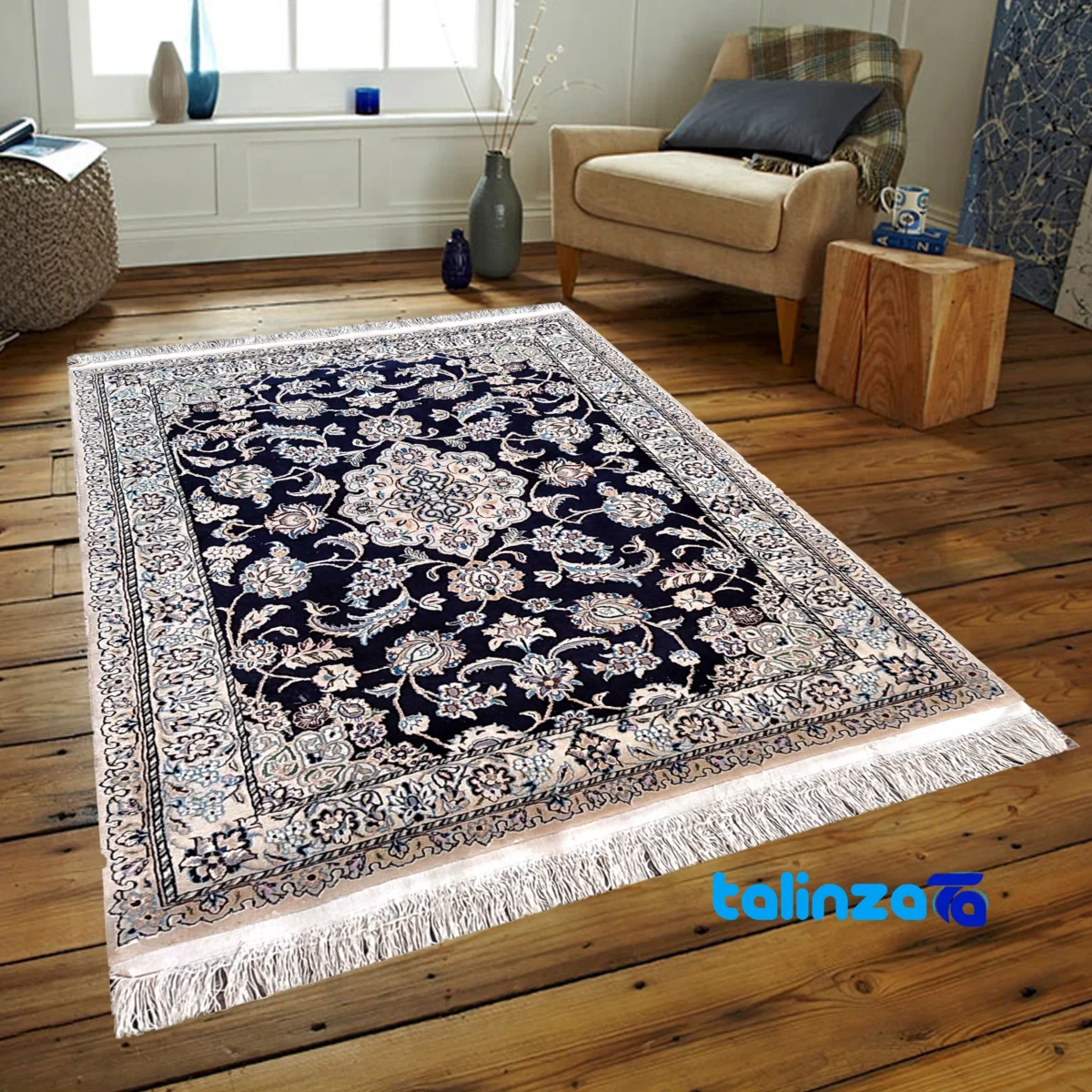 Full spread of Nain Handwoven Carpet - Traditional Natural Dyes overall design layout