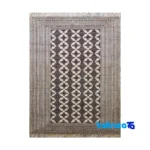 Turkmen Handwoven Carpet Silk Pile Cream Hand wash only overall design layout (Full spread)