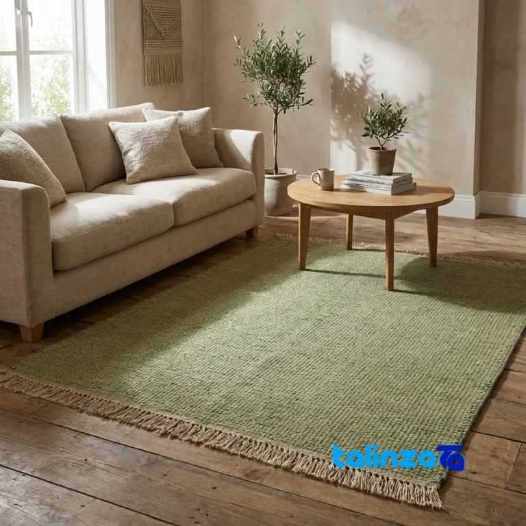 Moroccan Handwoven Rug Green overall design layout (Full spread)