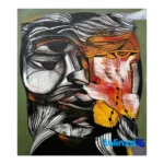mixed media painting - Front view design and key details