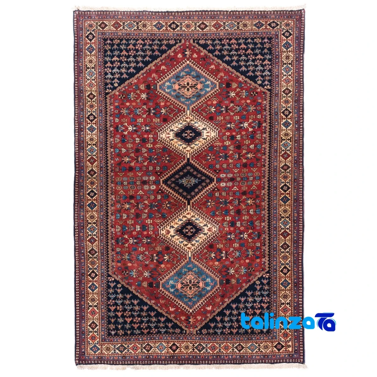Si Persia Handwoven Carpet Red Elegant Design - Top view showing pattern and color tone