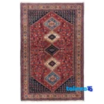 Si Persia Handwoven Carpet Red Elegant Design - Top view showing pattern and color tone