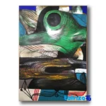 Hamid Hadi Nejad Acrylic Untitled Painting 149.5 x 100 - Front view showing design and key details