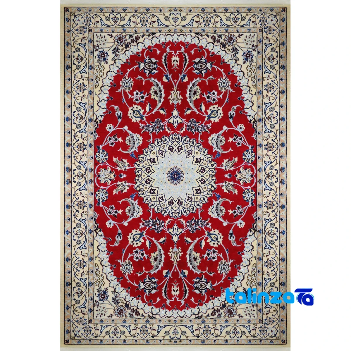 Full spread of Nain Handwoven Area Rug Traditional Design overall layout