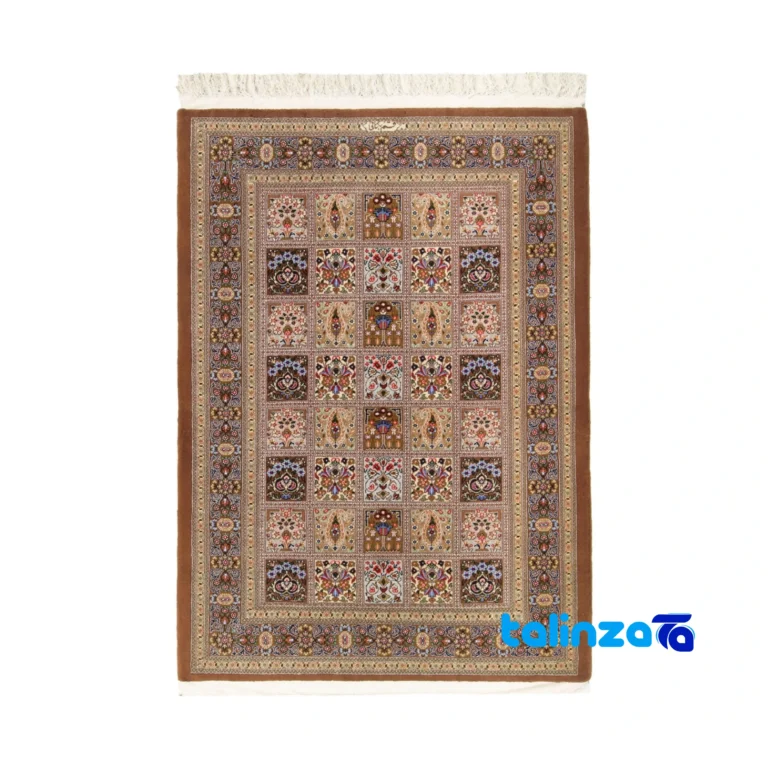 Bakayi Handwoven Rug Rectangular Coffee Design Hand wash - Top view showing pattern and color tone