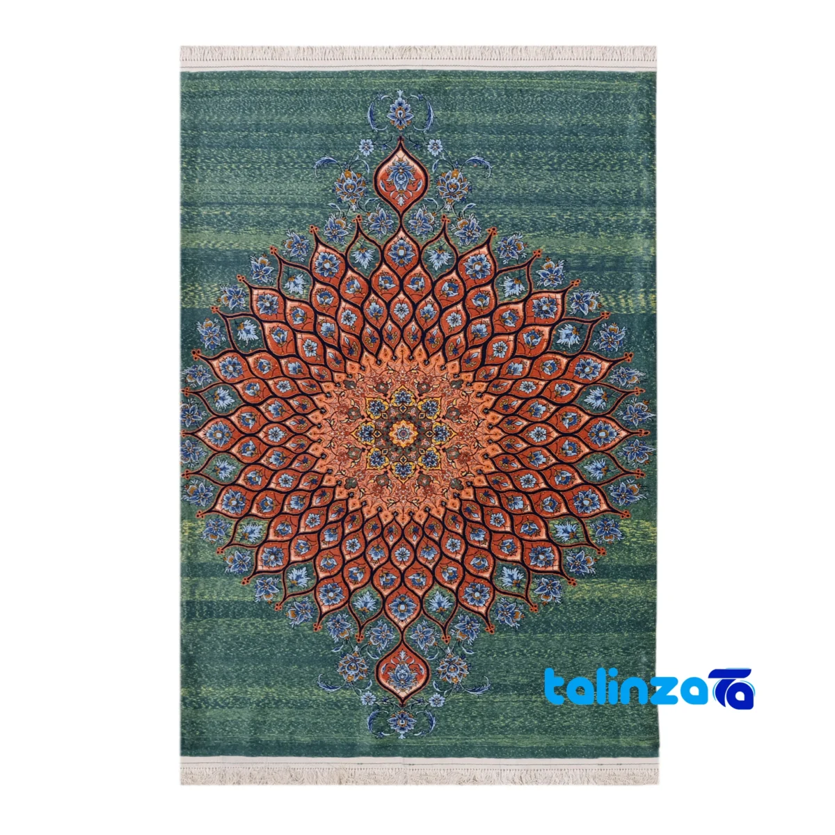 Isfahan Handwoven Rug Elegant Design - Full spread showing overall layout