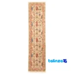 Top view of Cypress Handwoven Runner Rug Geometric Design Cream pattern and color tone