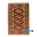 Turkmen Handwoven Rug - Traditional Design Hand wash only - Full spread showing overall layout