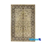 Handwoven Persian Rug YAZD Design Elegant Cream overall layout (Full spread)