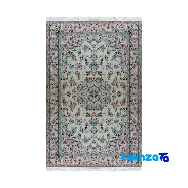 Nain Handwoven Rug Latchak Design Cream overall layout (Full spread)