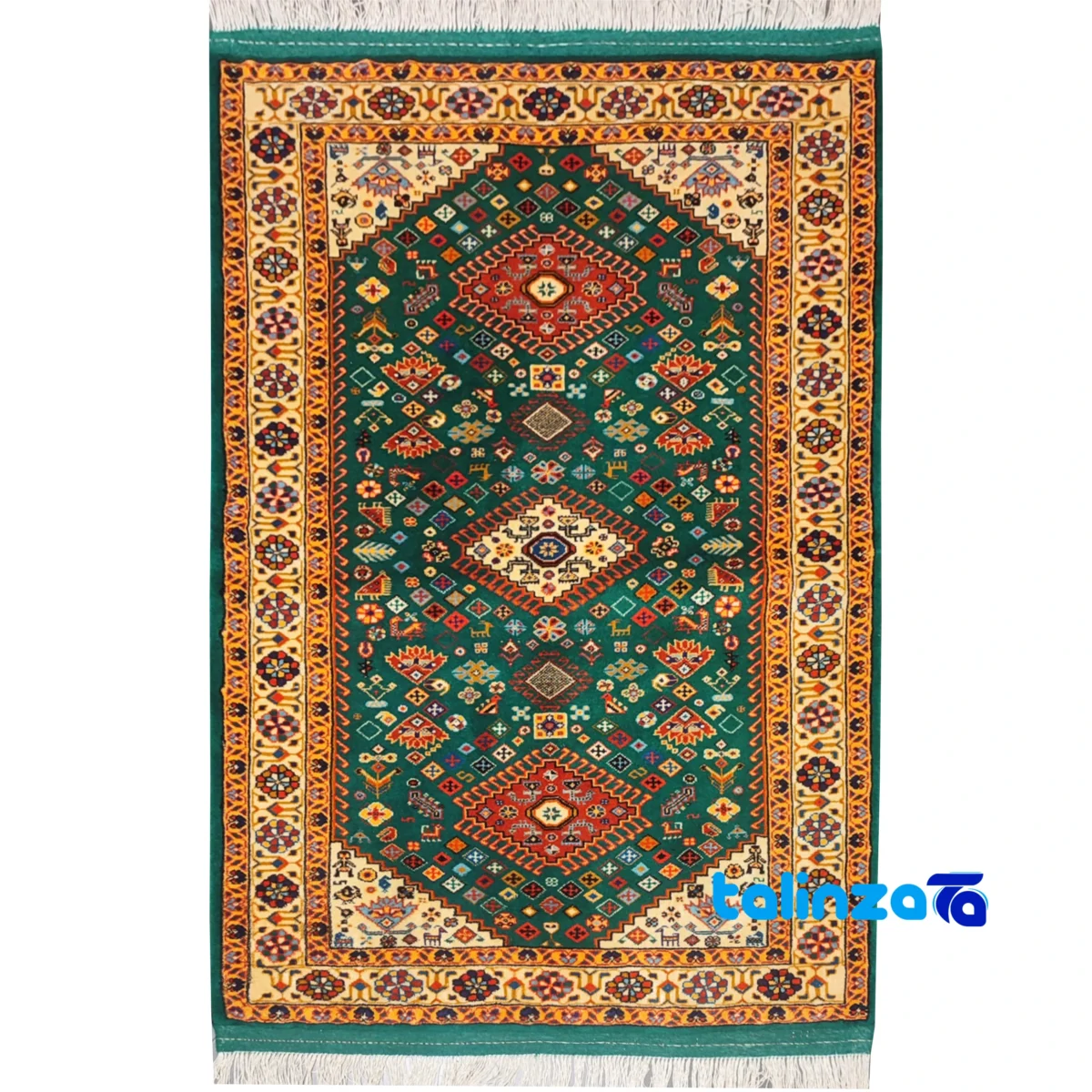 Handwoven Qashqai Rug - Full spread overall design layout