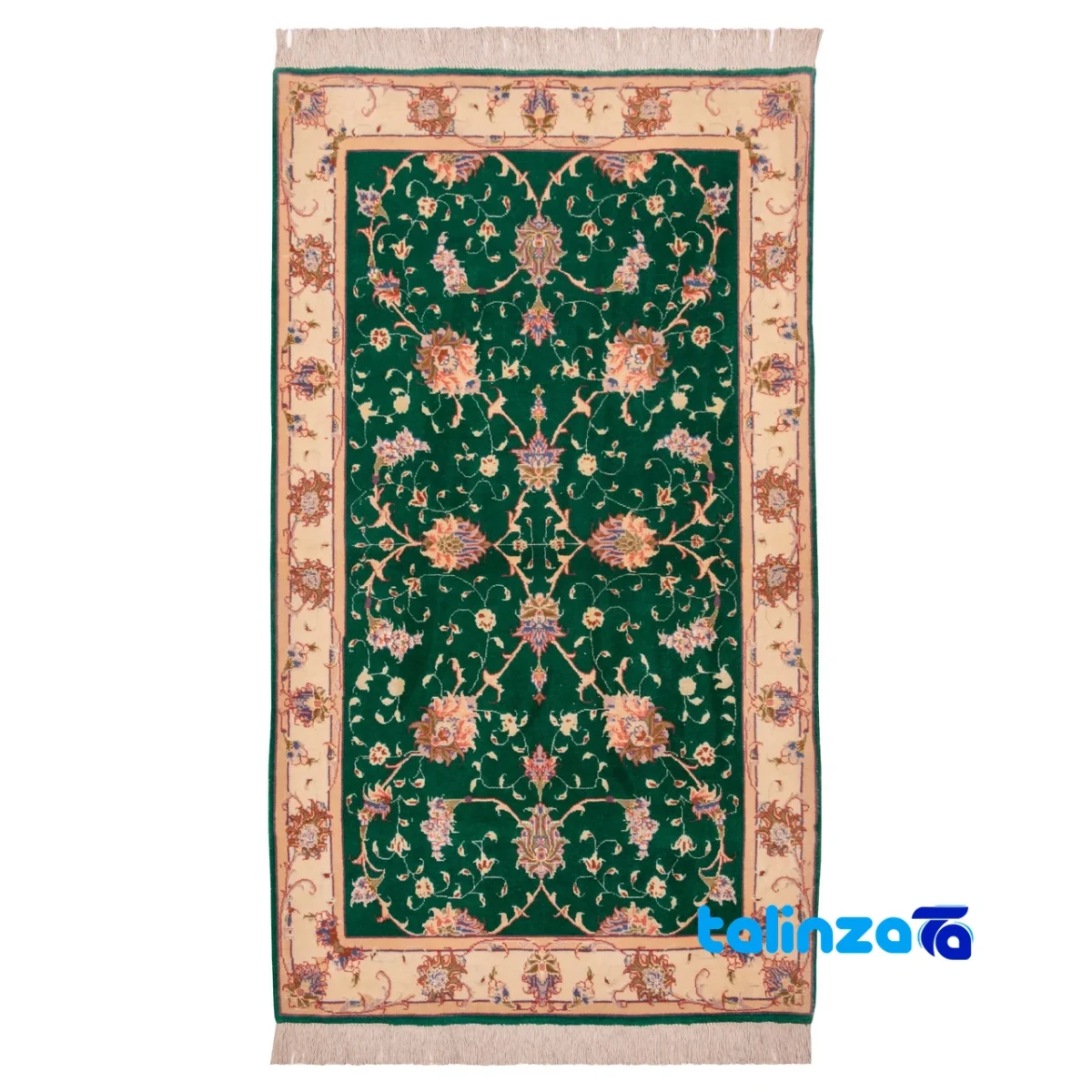 Persia Handwoven Rug Green 138x78x1 cm pattern and color tone (Top view)