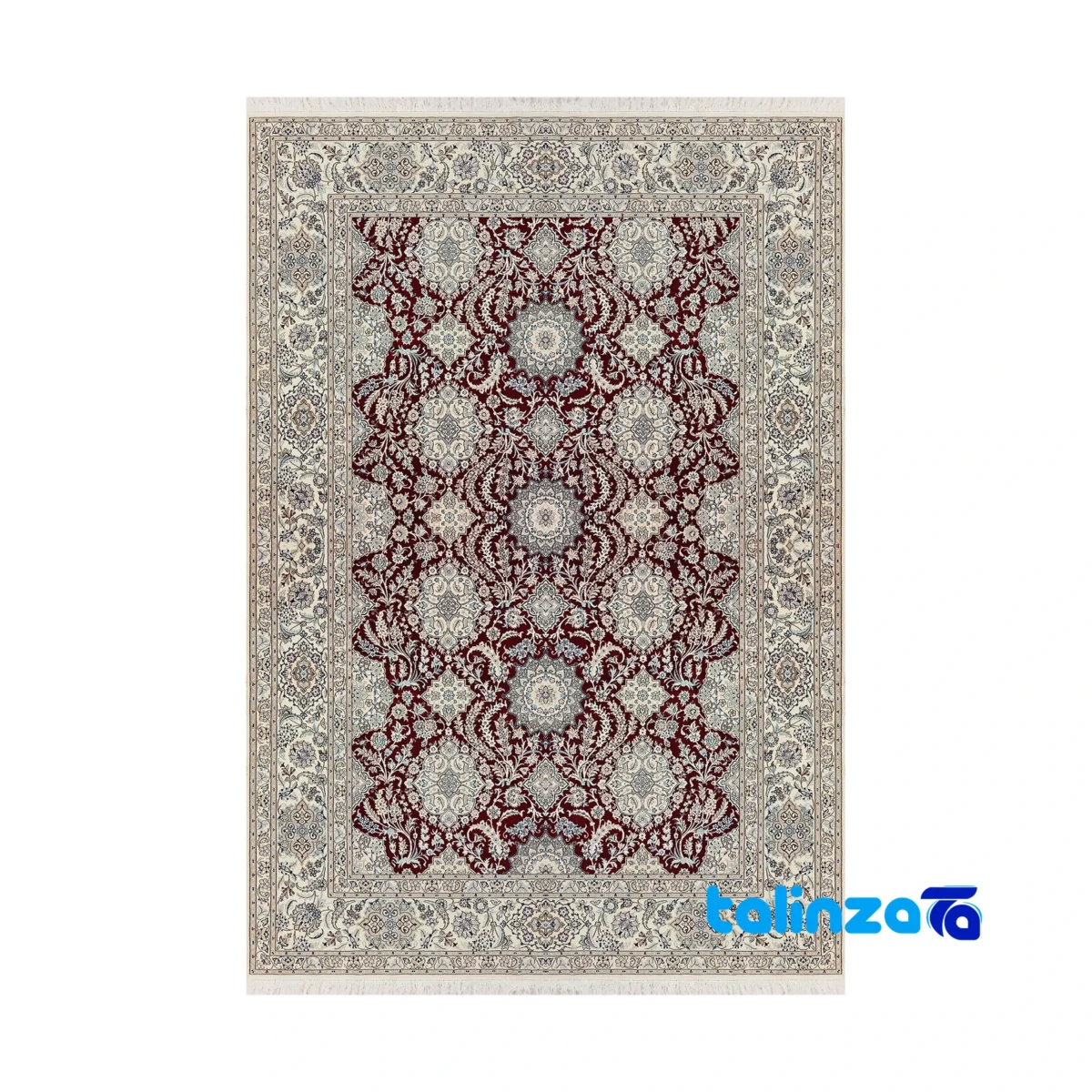 Nain Royal Handwoven Carpet Luxurious Red Hand washable overall design layout (Full spread)