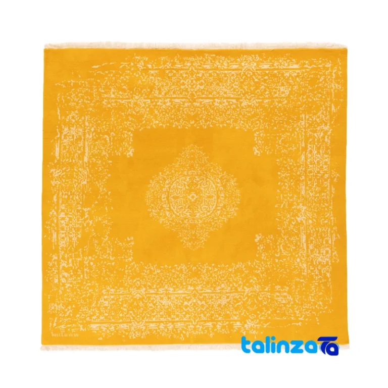 Rust Handwoven Rug Kakooti Yellow overall design layout (Full spread)