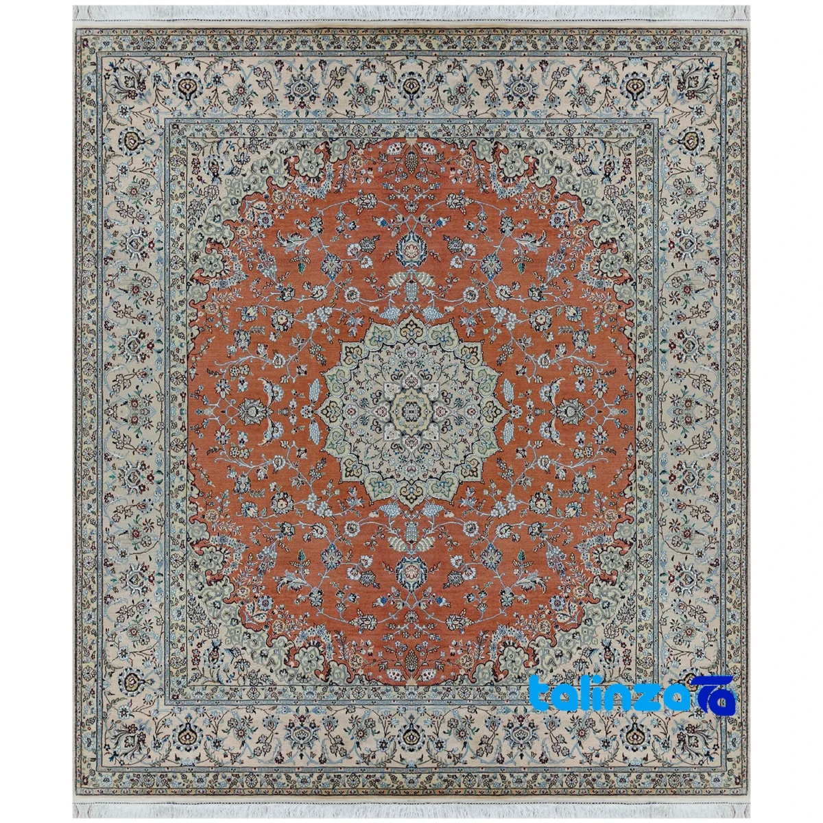 Nain handwoven carpet - Full spread overall design layout